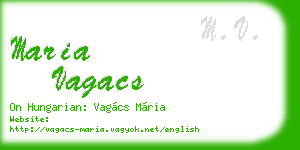 maria vagacs business card